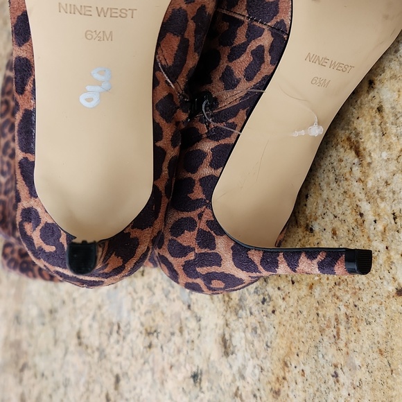 Nine West Animal Leopard Cheetah Print Knee-High Boots. NEW - Picture 10 of 16